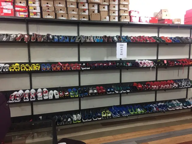 Footwear Display Rack manufactured and installed by Shree Laxmi Rack Solutions